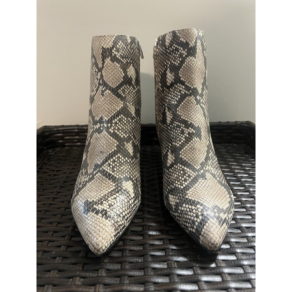 Dolce Vita Leather Snake Embossed Ankle Boots Booties 9 Western Summer Cowgirl - Picture 2 of 12